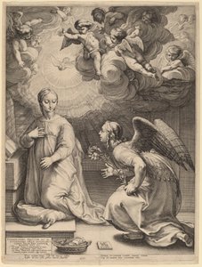 De annunciatie door Hendrik Goltzius
