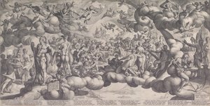 Het feest van de goden bij het huwelijk van Cupido en Psyche, 1587 door Hendrik Goltzius
