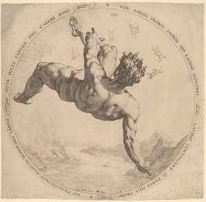Phaeton door Hendrik Goltzius, after Cornelis Cornelisz van Haarlem