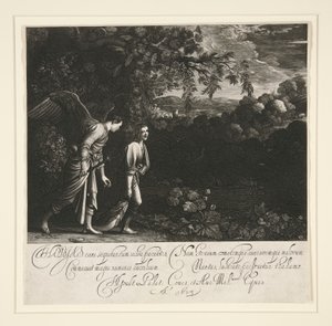 Tobias en de engel door Hendrik Goudt