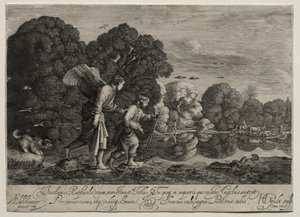 Tobias en de engel door Hendrik Goudt