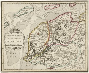 Kaart van Friesland door Hendrik Kloekhoff