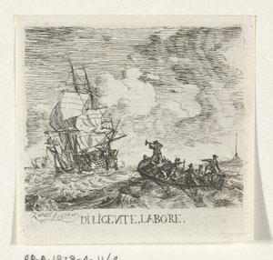 Woest water met verschillende boten