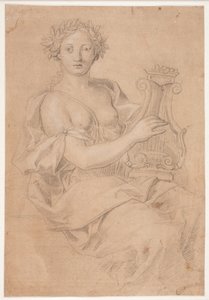 Lierspelende muze (Erato?) door Hendrik Krock