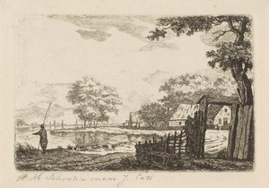 Landschap met visser