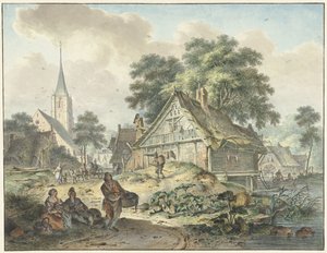 Vervallen woning en dorpskerk