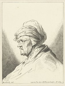 Buste van oude vrouw, naar links door Hendrik Nieuwenhuysen