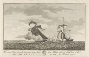 Gevecht tegen een sterke kotter, 1782 door Hendrik Roosing