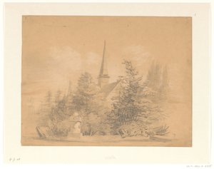 Kerkje tussen bomen