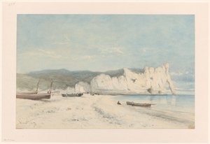 Kustlandschap met witte krijtrotsen door Hendrik Veder