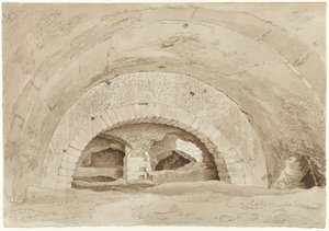 Zogenaamde Stallen van Maecenas te Tivoli, Gewelven van een Romeinse ruïne door Hendrik Voogd