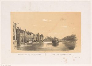 Gezicht op de Hofvijver in Den Haag door Hendrik Wilhelmus Last (attributed to)