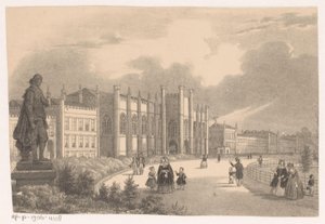 Gezicht op het Willemshof in het Willemspark omstreeks 1849