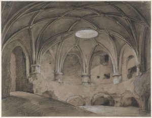 Gedeelte van het Spanjaardshol op het Vreeburg te Utrecht door Hendrik Willem Cramer