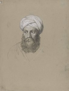 Hoofd van een Arabier met tulband door Hendrik Willem Cramer