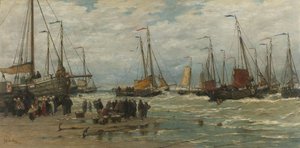Pinken in de branding door Hendrik Willem Mesdag