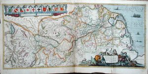 Kaart van de loop van de Rijn, uit 