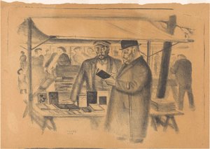 Boekenkraam op een markt