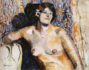 Zittende naakt door Henri Charles Manguin