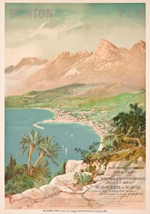 Poster die Menton, Frankrijk adverteert