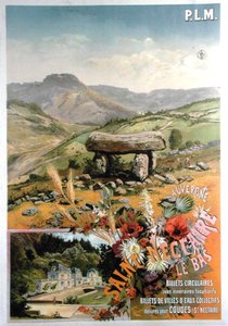 Poster die Saint Nectaire le bas, Auvergne adverteert door Henri Garnier Tanconville