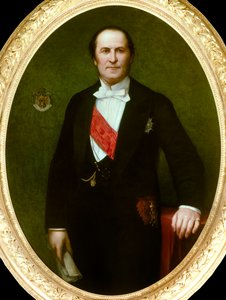 Portret van baron Eugene-Georges Haussmann, prefect van Parijs (1809-1891). Hij was de initiator van de grote renovatiewerken van de stad Parijs onder het Tweede Keizerrijk. Detail van het schilderij door Henri Lehmann door Henri Lehmann