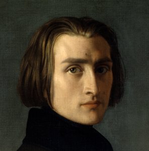 Portret van Franz Liszt (1811-1886), Hongaarse componist en pianist (detail)