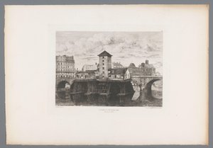 Gezicht op de Pont Notre-Dame door Henri Alexandre Saffrey