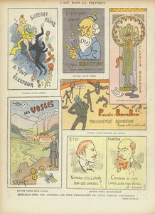 Verzonnen Franse verkiezingsposters, illustratie voor Le Rire door Henri Avelot