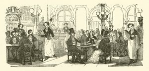 De kelner van het koffiehuis door Henri Bonaventure (after) Monnier