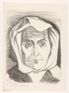 Portret van een onbekende vrouw door Henri Braakensiek (signed by artist)