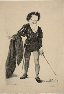 Faure in de Rol van Hamlet door Henri Charles Guérard