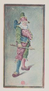 Punchinello, driekwart naar rechts, ca. 1887 door Henri Charles Guérard