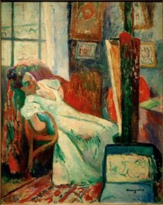 De rust van het model (Jeanne) door Henri Charles Manguin