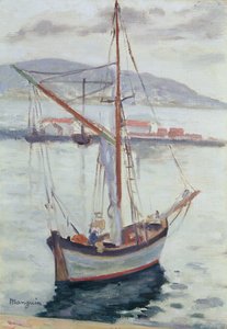 Jachten in Saint Tropez door Henri Charles Manguin