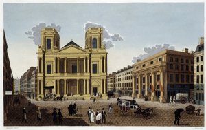 Eglise Saint-Eustache, circa 1820 - in Vues de Paris door Henri Courvoisier Voisin