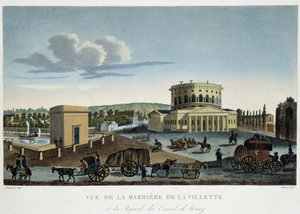 La barrière de la Villette, circa 1820 - in “Vues de Paris” door Courvoisier door Henri Courvoisier Voisin