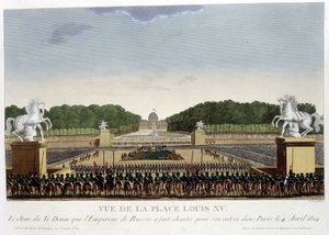 Place Louis XV (van de Concorde), rond 1820 in “Vues de Paris” door Courvoisier 1827