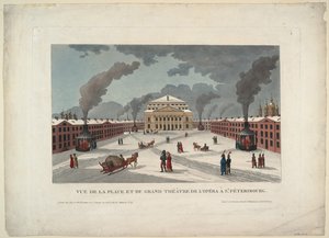 Het Sint-Petersburgs Keizerlijk Bolshoi Kamenny Theater, c. 1811 door Henri Courvoisier Voisin