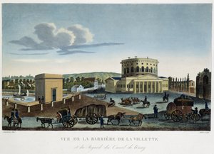 Uitzicht op de Barrier de la Vilette - in “View of Paris, circa 1810: Les Barriers de Paris” door Courvoisier door Henri Courvoisier Voisin