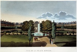 Uitzicht op de Place Royale (Place des Vosges) - Parijs door Courvoisier
