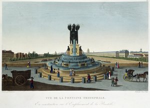 Zicht op de triomf fontein bij de Bastille - in 