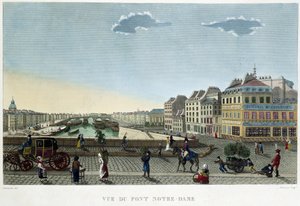 Vue du pont Notre-Dame - in Vues de Paris door Henri Courvoisier Voisin