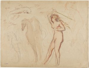Blad met studies door Henri Cros