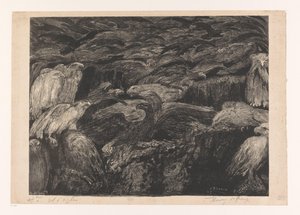 Groep roofvogels door Henri De Groux (signed by artist)