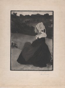 Zittende Bretonse Vrouw, c.1893 door Henri Delavallee