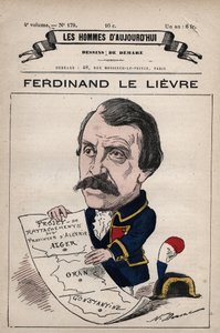 Cartoon van Ferdinand Le Lievre (Lelievre) (1799-1886) Engelse Senator in Algerije uit 