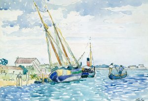Mariene Scene (Boten bij Venetië), 1903 door Henri Edmond Cross