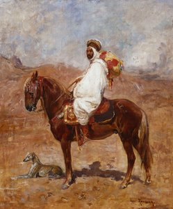 Een Arabier op een Paard in een Woestijnlandschap door Henri Emilien Rousseau