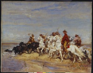 Het Vee Samenbrengen door Henri Emilien Rousseau